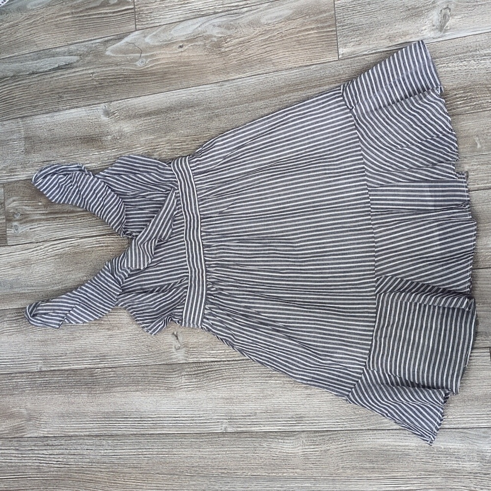 Harper & Me Striped Ruffle Dress S
